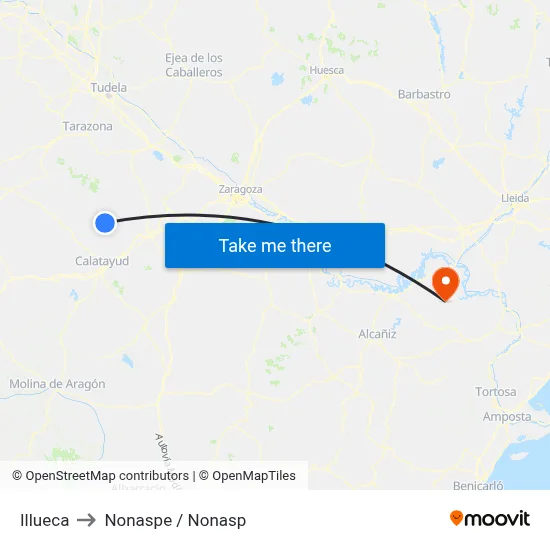 Illueca to Nonaspe / Nonasp map
