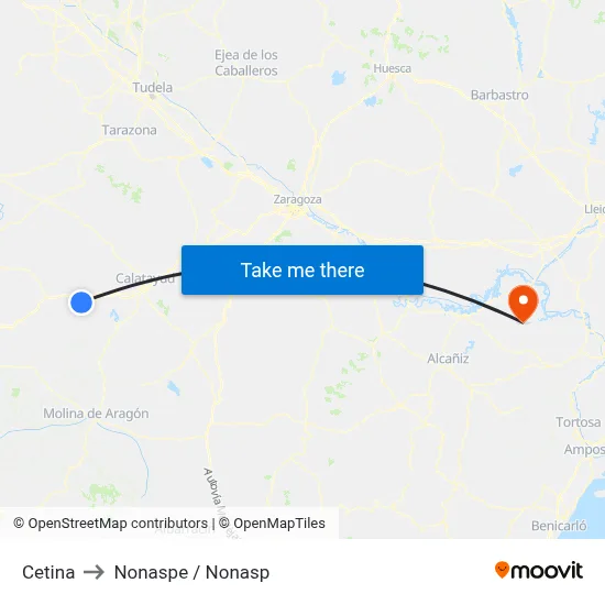 Cetina to Nonaspe / Nonasp map