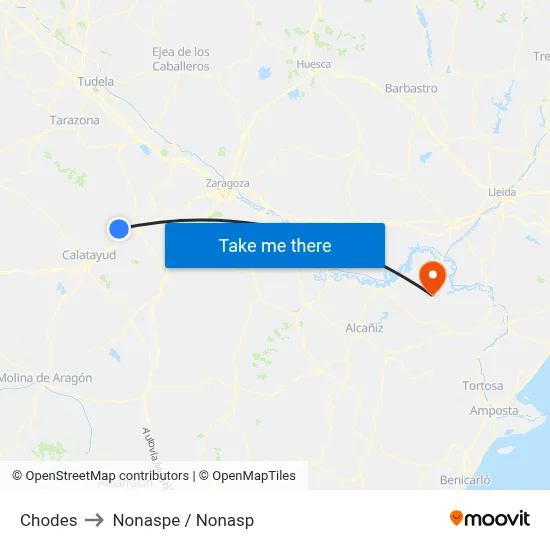 Chodes to Nonaspe / Nonasp map