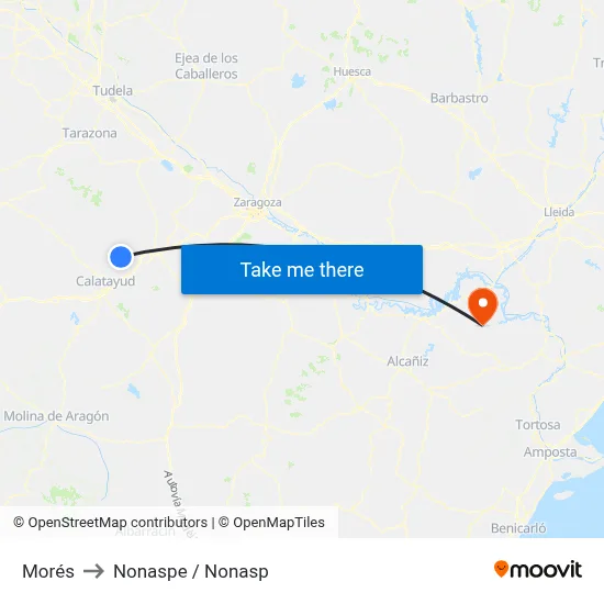 Morés to Nonaspe / Nonasp map