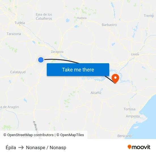 Épila to Nonaspe / Nonasp map