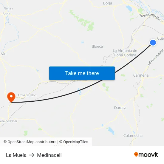 La Muela to Medinaceli map