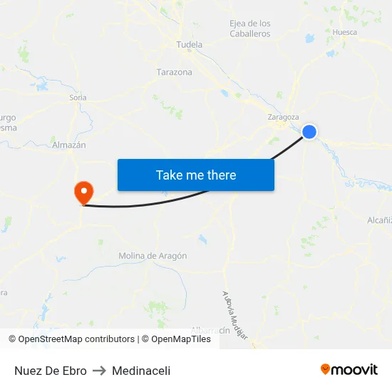 Nuez De Ebro to Medinaceli map