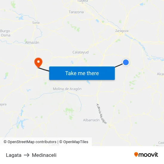 Lagata to Medinaceli map