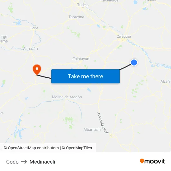 Codo to Medinaceli map