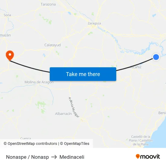 Nonaspe / Nonasp to Medinaceli map
