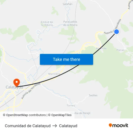 Comunidad de Calatayud to Calatayud map