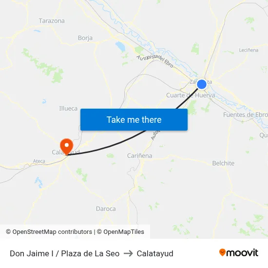 Don Jaime I / Plaza de La Seo to Calatayud map