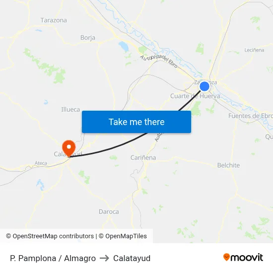 P. Pamplona / Almagro to Calatayud map