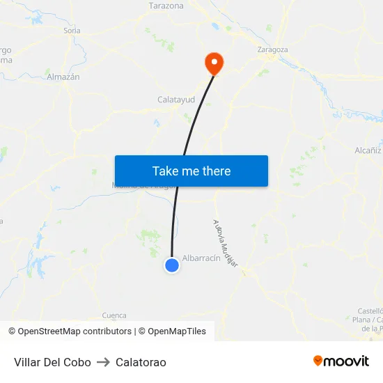 Villar Del Cobo to Calatorao map