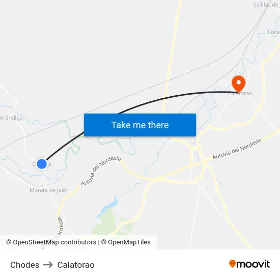 Chodes to Calatorao map