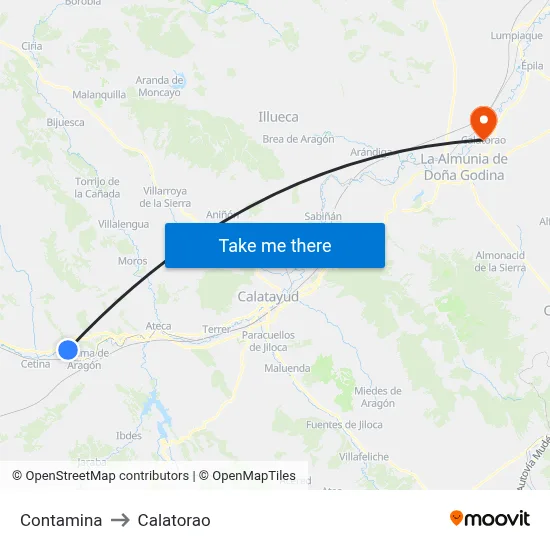 Contamina to Calatorao map