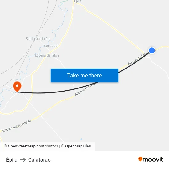 Épila to Calatorao map