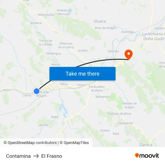 Contamina to El Frasno map
