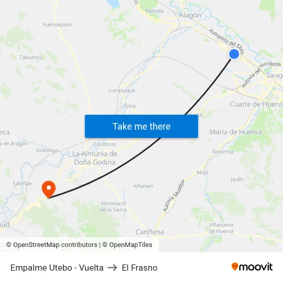 Empalme Utebo - Vuelta to El Frasno map