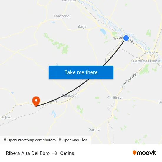 Ribera Alta Del Ebro to Cetina map