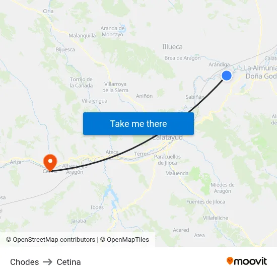Chodes to Cetina map