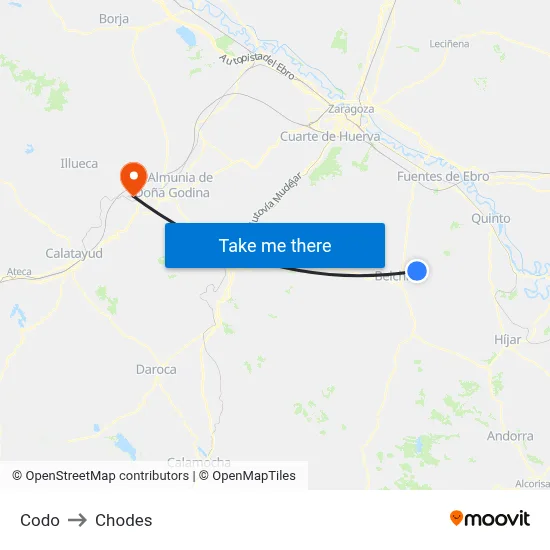 Codo to Chodes map