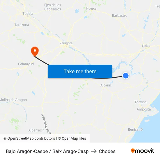 Bajo Aragón-Caspe / Baix Aragó-Casp to Chodes map