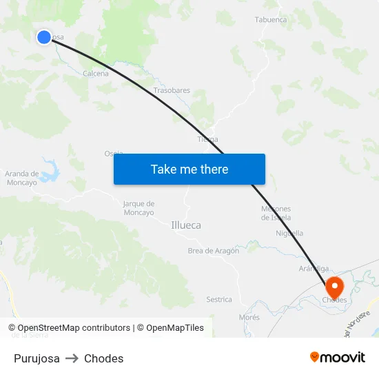 Purujosa to Chodes map