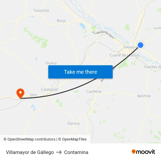 Villamayor de Gállego to Contamina map