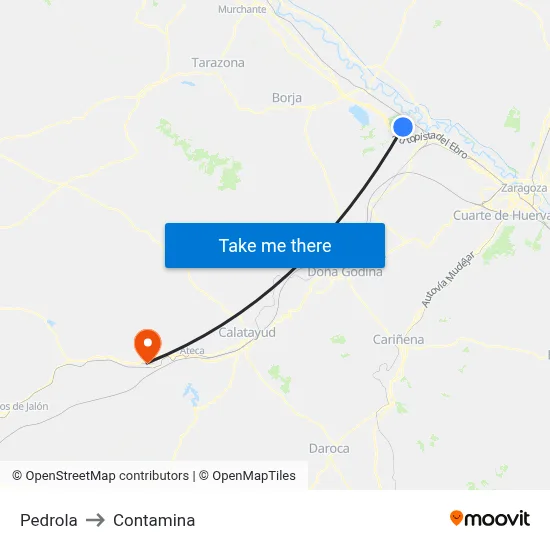 Pedrola to Contamina map
