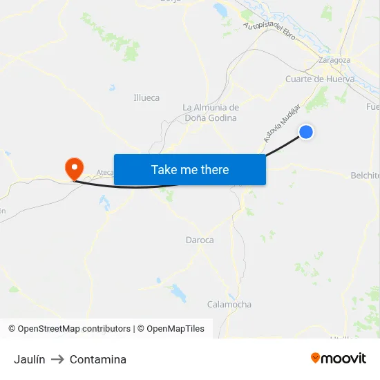 Jaulín to Contamina map