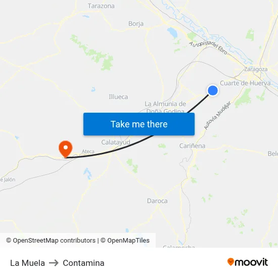 La Muela to Contamina map