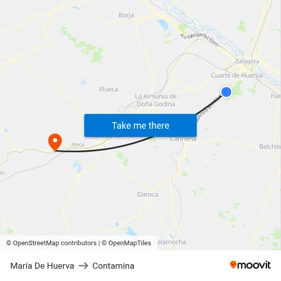 María De Huerva to Contamina map