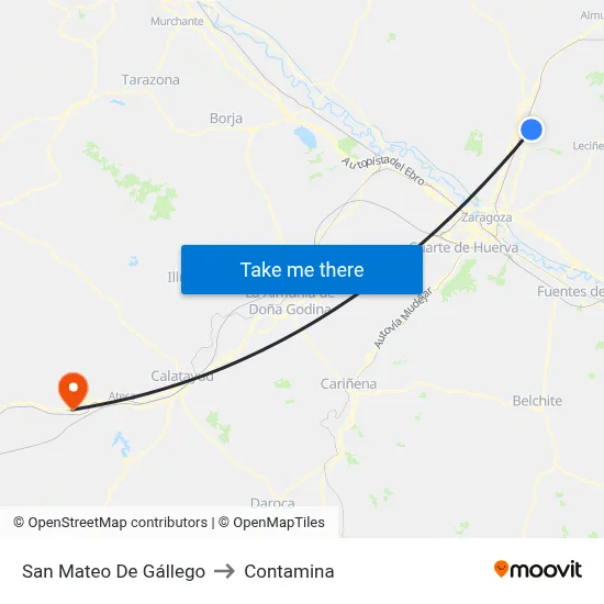 San Mateo De Gállego to Contamina map