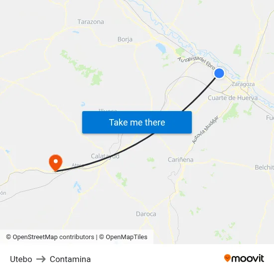 Utebo to Contamina map