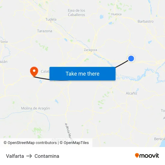 Valfarta to Contamina map