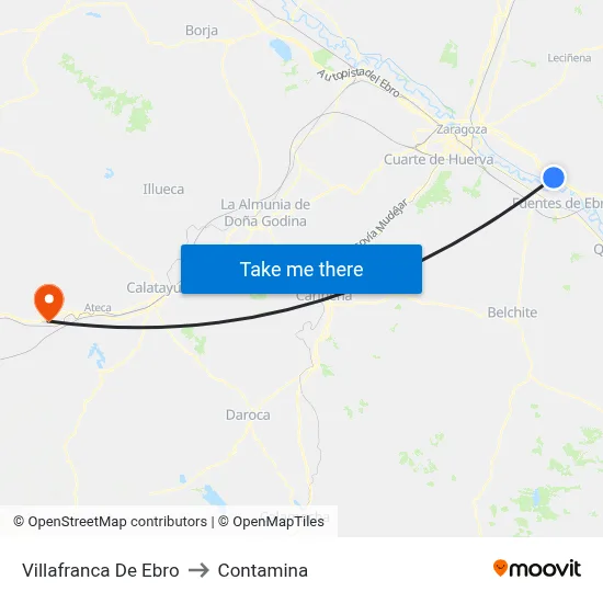 Villafranca De Ebro to Contamina map