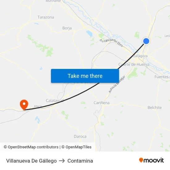 Villanueva De Gállego to Contamina map