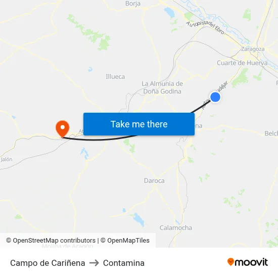 Campo de Cariñena to Contamina map