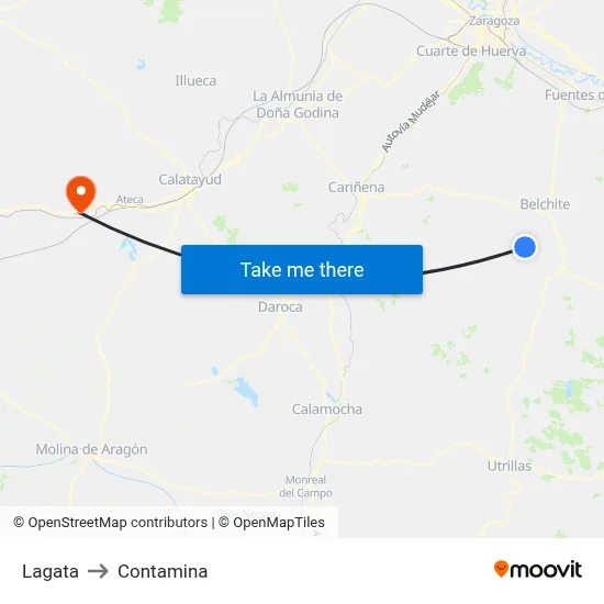 Lagata to Contamina map