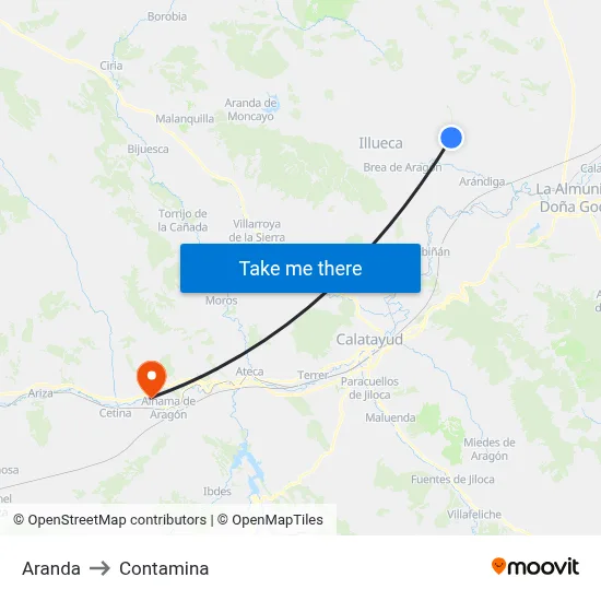 Aranda to Contamina map