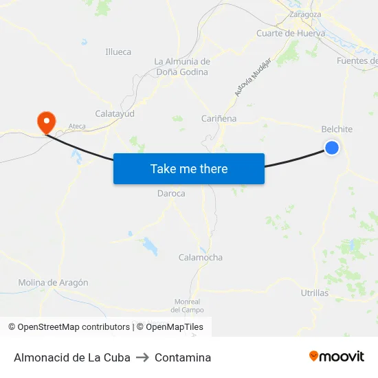 Almonacid de La Cuba to Contamina map