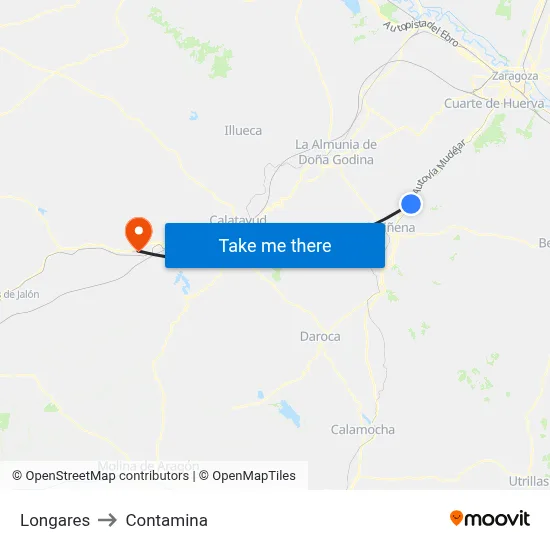 Longares to Contamina map