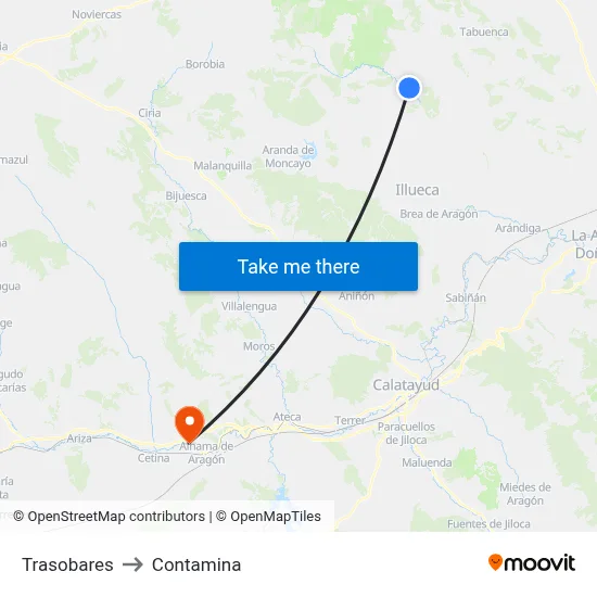 Trasobares to Contamina map