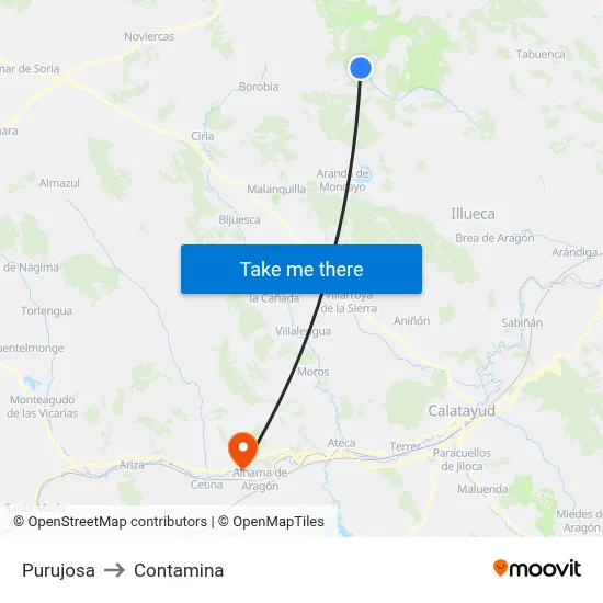 Purujosa to Contamina map