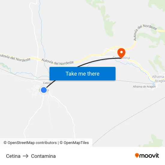 Cetina to Contamina map