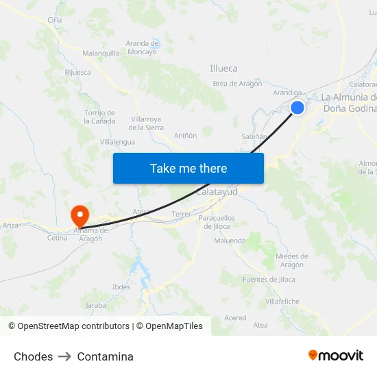 Chodes to Contamina map