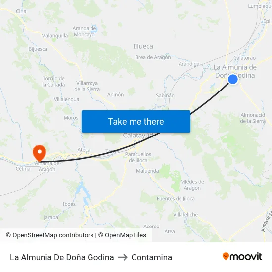 La Almunia De Doña Godina to Contamina map