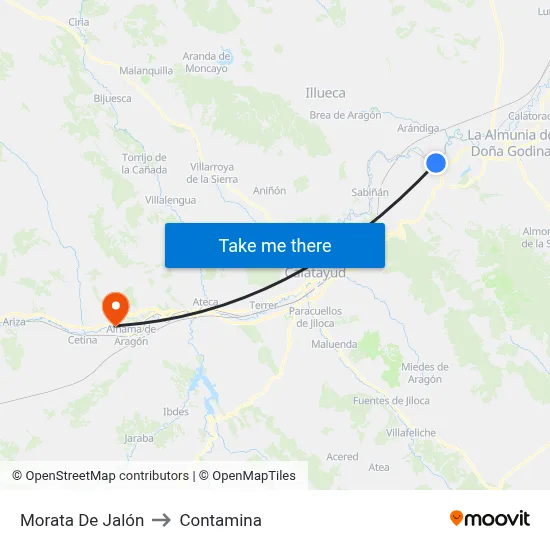 Morata De Jalón to Contamina map
