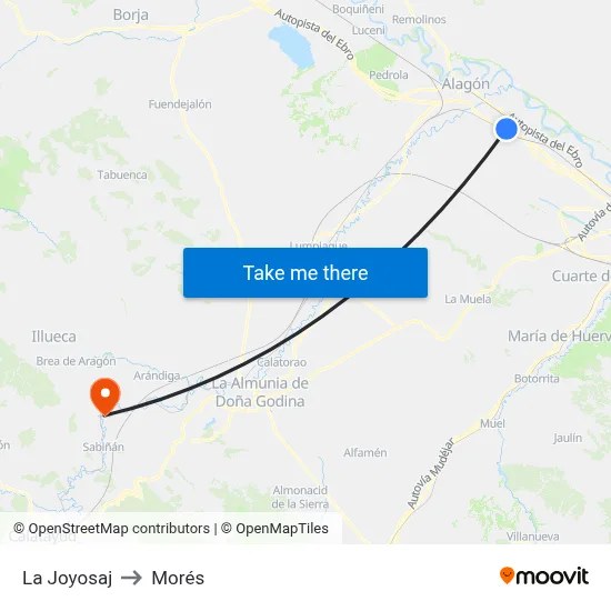 La Joyosaj to Morés map