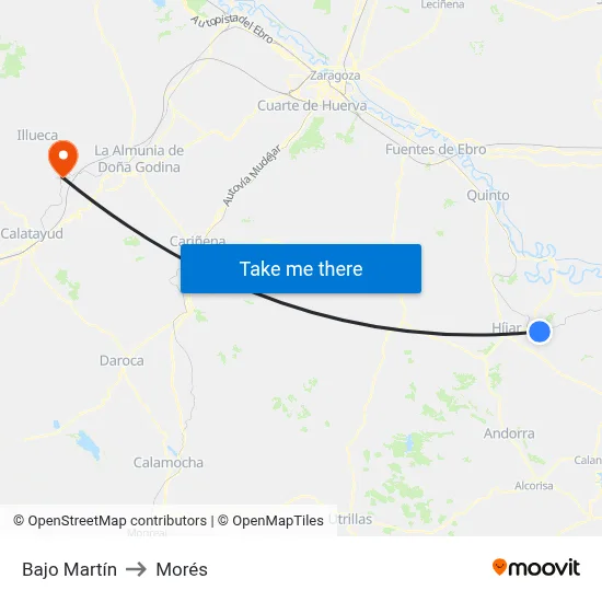 Bajo Martín to Morés map