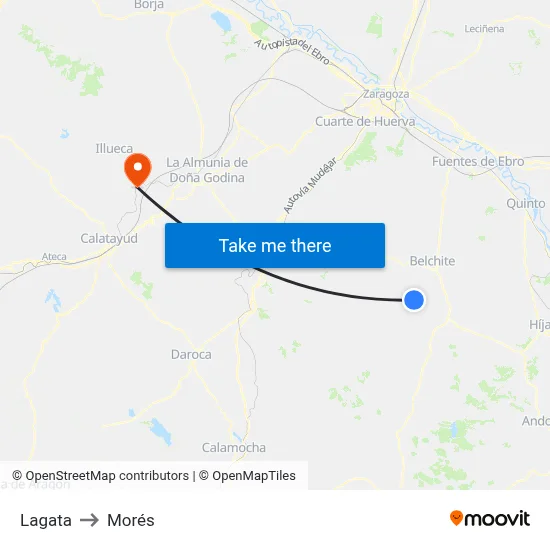 Lagata to Morés map