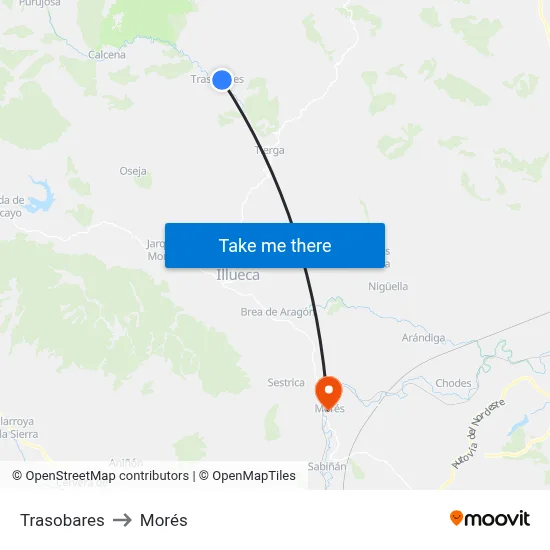 Trasobares to Morés map