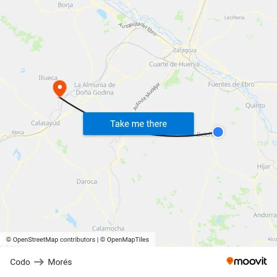 Codo to Morés map